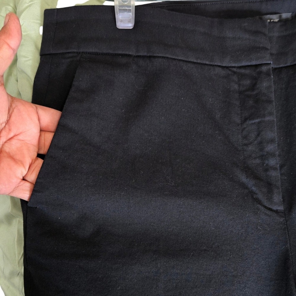 Cropped Flare Trousers Cotton Blend Workwear Size 14 J.Crew Women Black - Picture 7 of 9